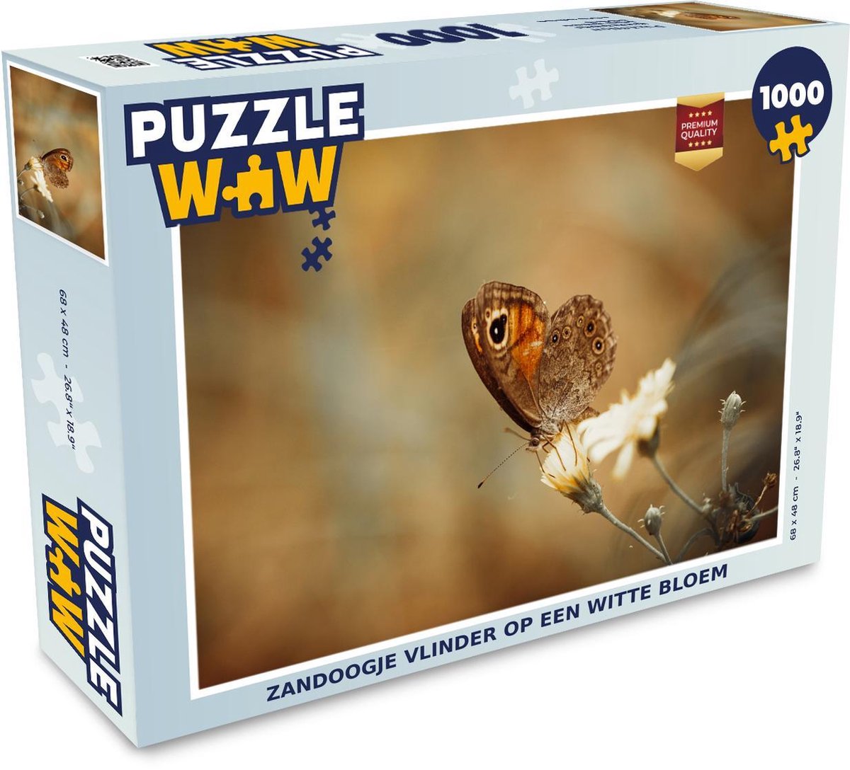 Puzzel 1000 stukjes volwassenen Zandoogjes 1000 stukjes - Zandoogje vlinder op een witte bloem puzzel 1000 stukjes  - PuzzleWow heeft +100000 puzzels