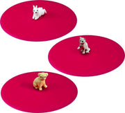 Lurch - siliconen deksel voor drinkglas - set 6 st. - rood - 10.5cm