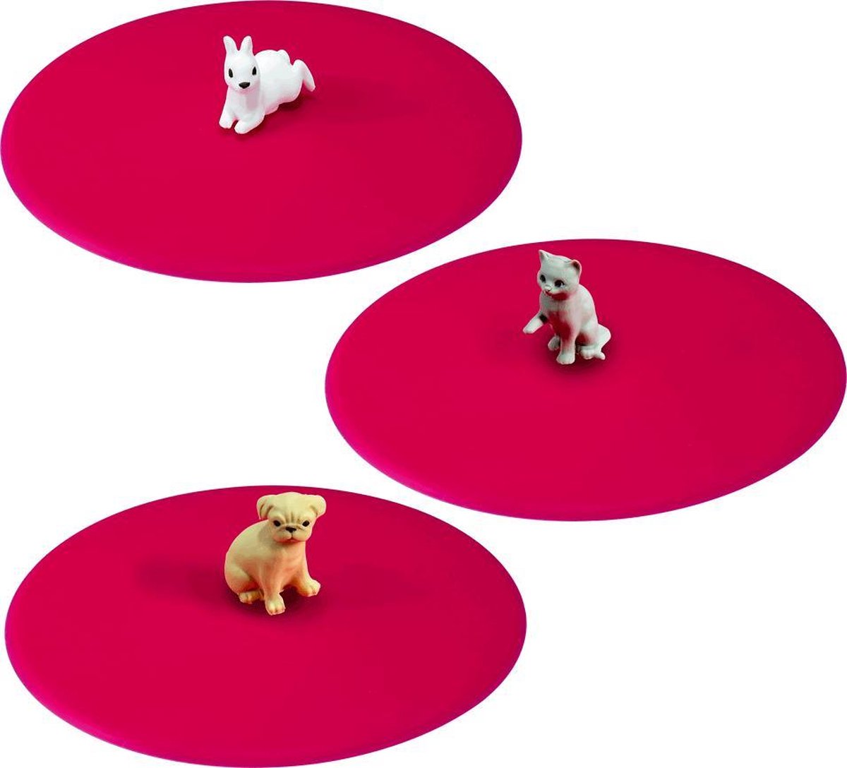 Lurch - siliconen deksel voor drinkglas - set 6 st. - rood - 10.5cm