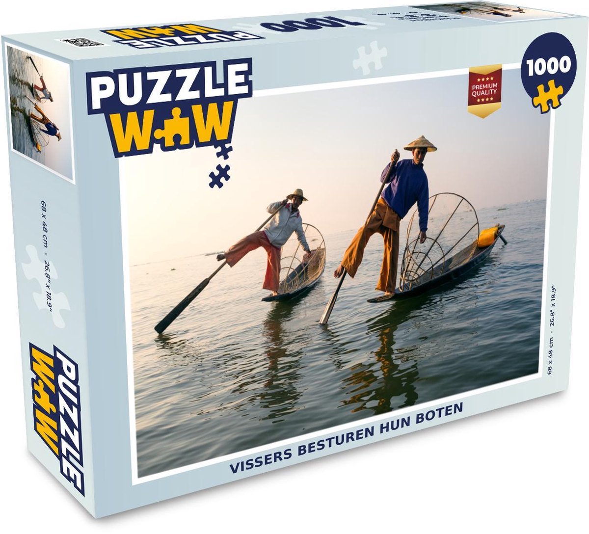 Puzzel 1000 stukjes volwassenen Vissen in Azië 1000 stukjes - Vissers besturen hun boten puzzel 1000 stukjes  - PuzzleWow heeft +100000 puzzels