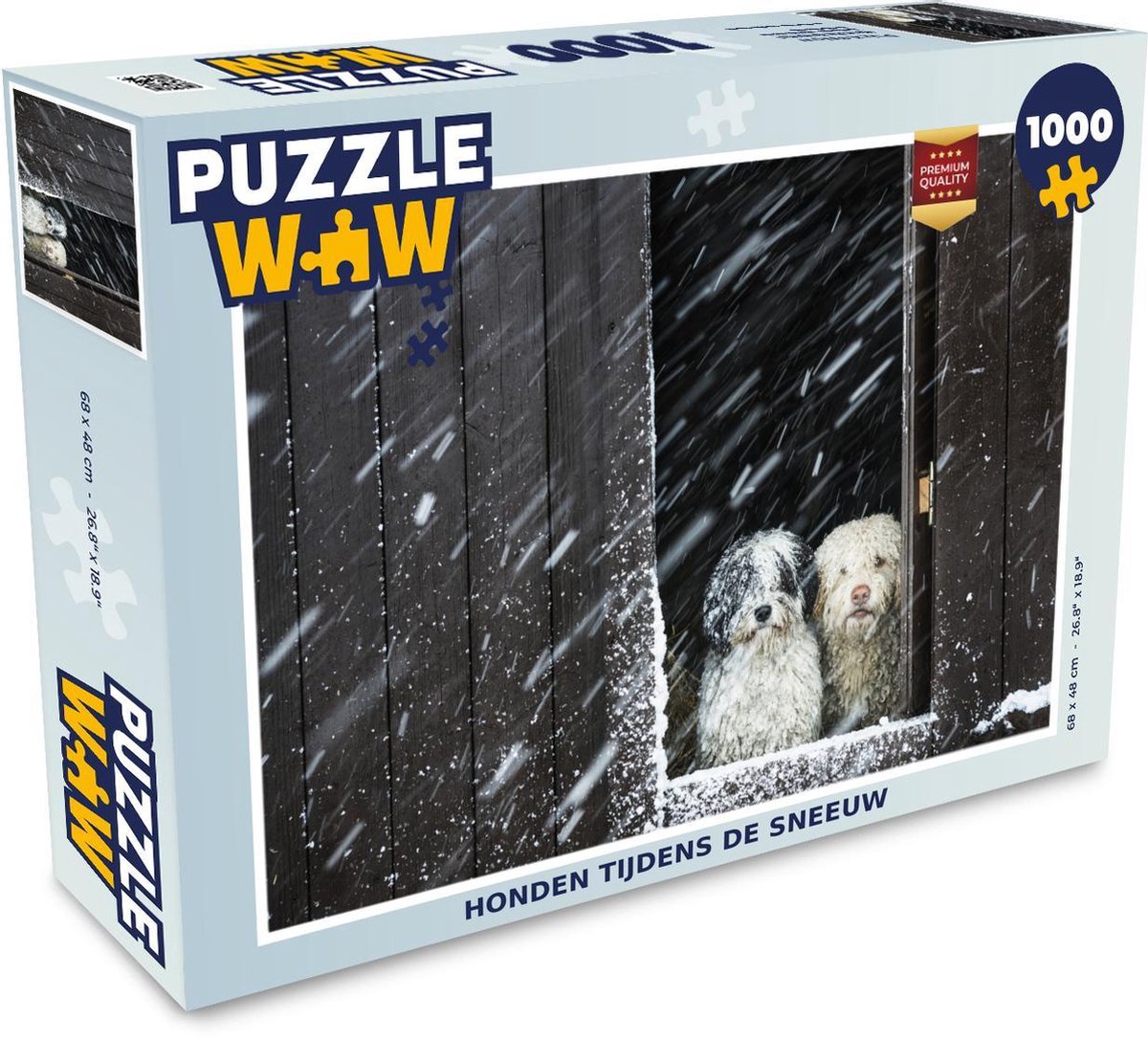 Puzzel 1000 stukjes volwassenen Honden  1000 stukjes - Honden tijdens de sneeuw  - PuzzleWow heeft +100000 puzzels