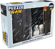 Puzzel 1000 stukjes volwassenen Honden  1000 stukjes - Honden tijdens de sneeuw  - PuzzleWow heeft +100000 puzzels