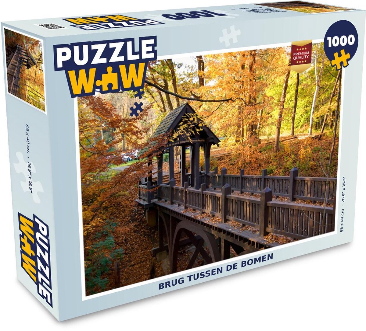 Puzzel 1000 stukjes volwassenen Wisconsin 1000 stukjes - Brug tussen de bomen  - PuzzleWow heeft +100000 puzzels