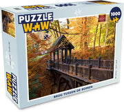 Puzzel 1000 stukjes volwassenen Wisconsin 1000 stukjes - Brug tussen de bomen  - PuzzleWow heeft +100000 puzzels