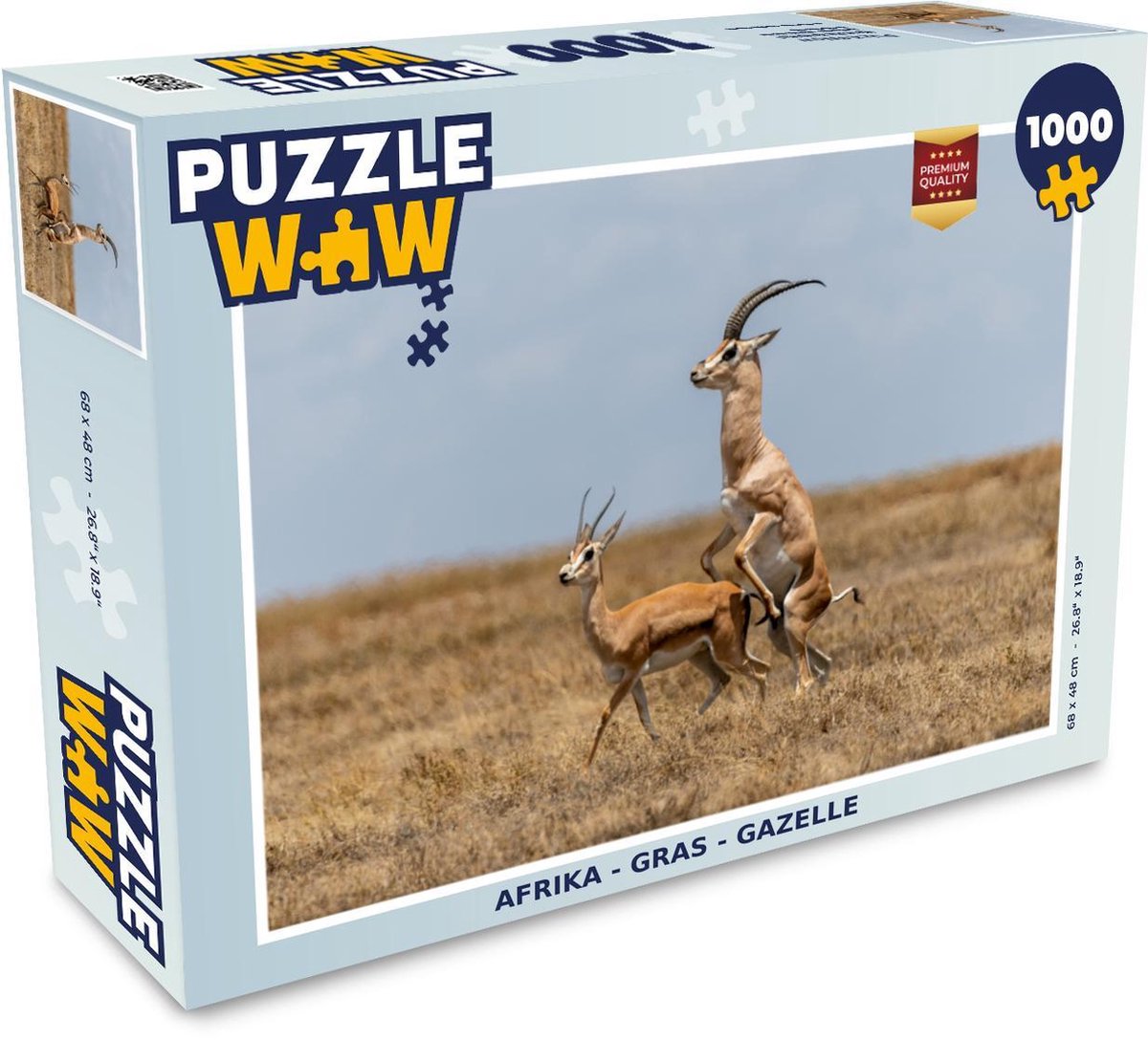Puzzel - Puzzel 1000 stukjes volwassenen - Afrika - Gras - Gazelle - Legpuzzel