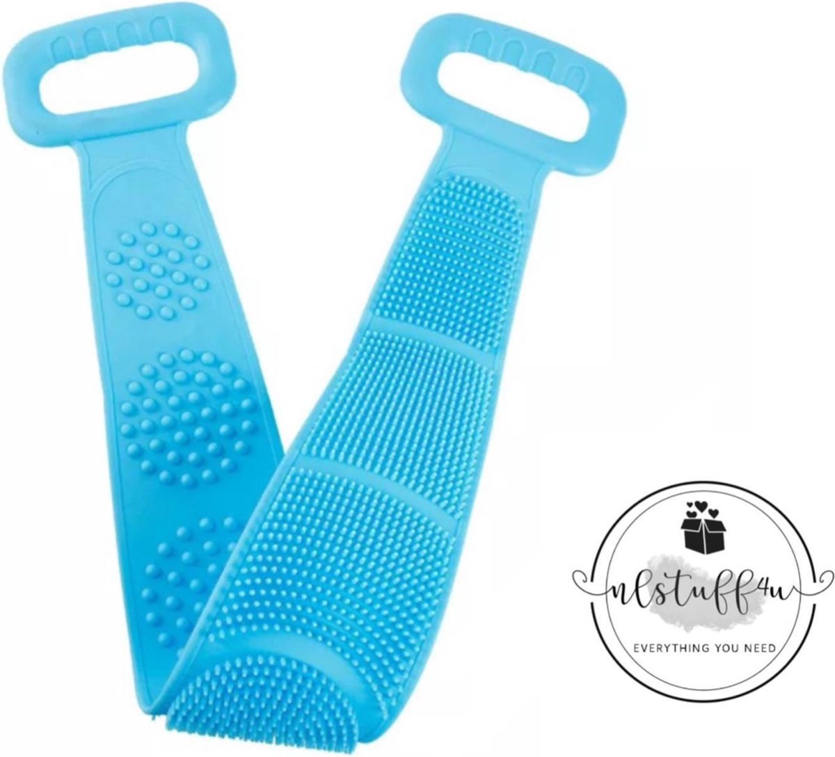 NLStuff4u - Ergonomische Rug Schrubber - Blauw - Rug Schrobber - Rug Borstel - Lichaamsborstel - Douchborstel - Badborstel - Massage Borstel  Dubbelzijdig
