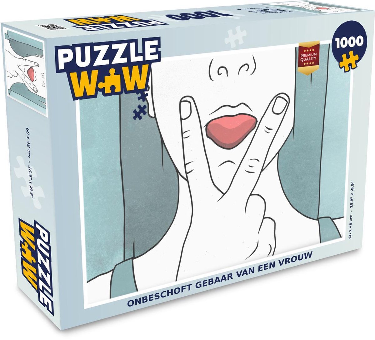 Puzzel 1000 stukjes volwassenen Onbeschoft illustraties 1000 stukjes - Onbeschoft gebaar van een vrouw puzzel 1000 stukjes  - PuzzleWow heeft +100000 puzzels