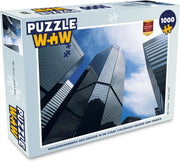Puzzel 1000 stukjes volwassenen Denver 1000 stukjes - Wolkenkrabbers van Denver in de staat Colorado gezien van onder  - PuzzleWow heeft +100000 puzzels