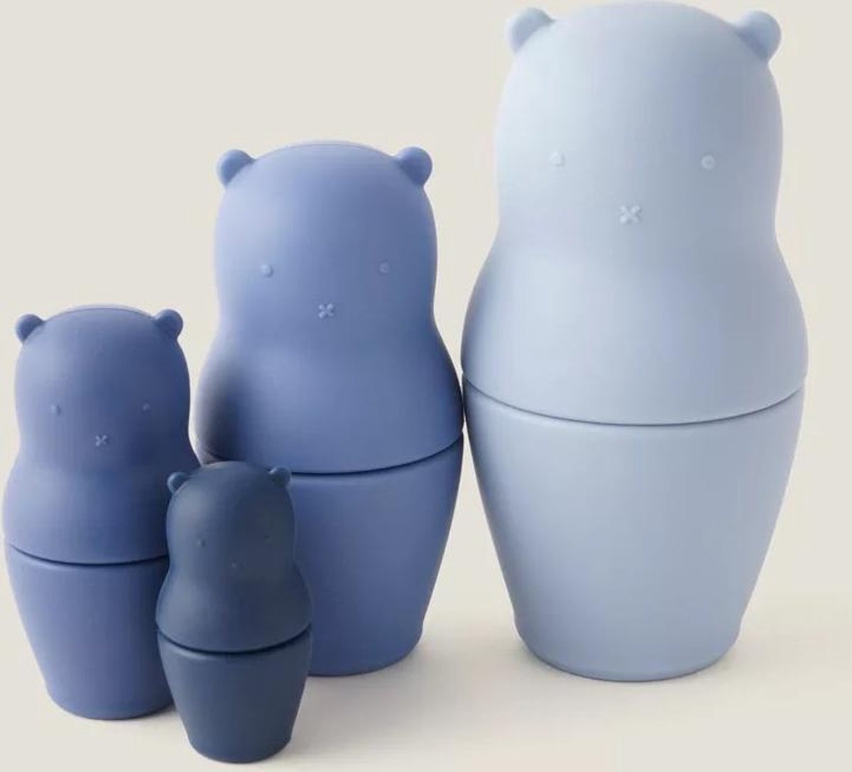 Siliconen Matroesjka - Stapel speelgoed - Educatief - Baby Speelgoed - Siliconen - Speelgoed voor peuters - Blauw