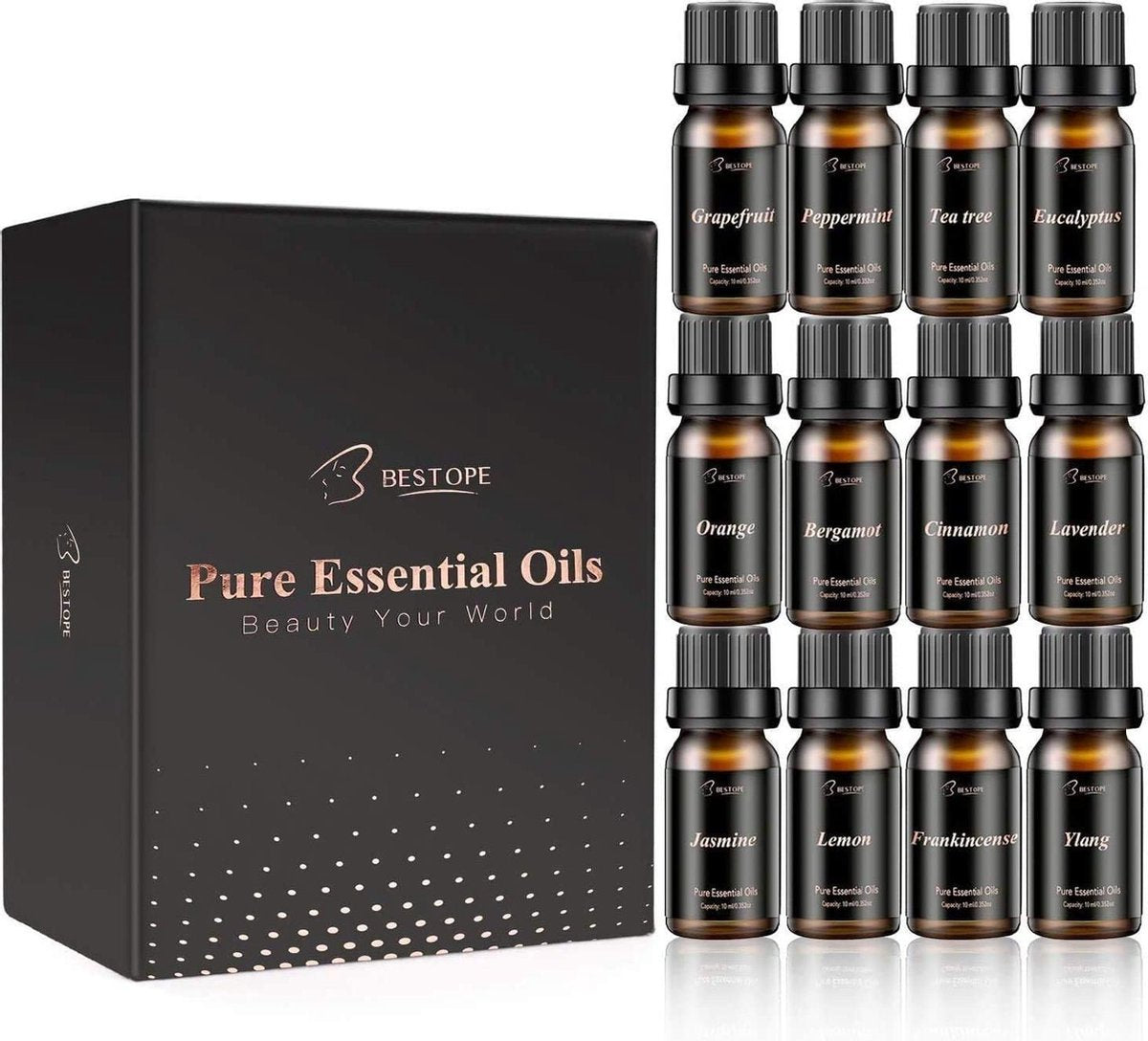 Bestope Essentiële olie set 12 stuks| Etherische oliën | Geurolie voor aroma diffuser | 12 x 10ml