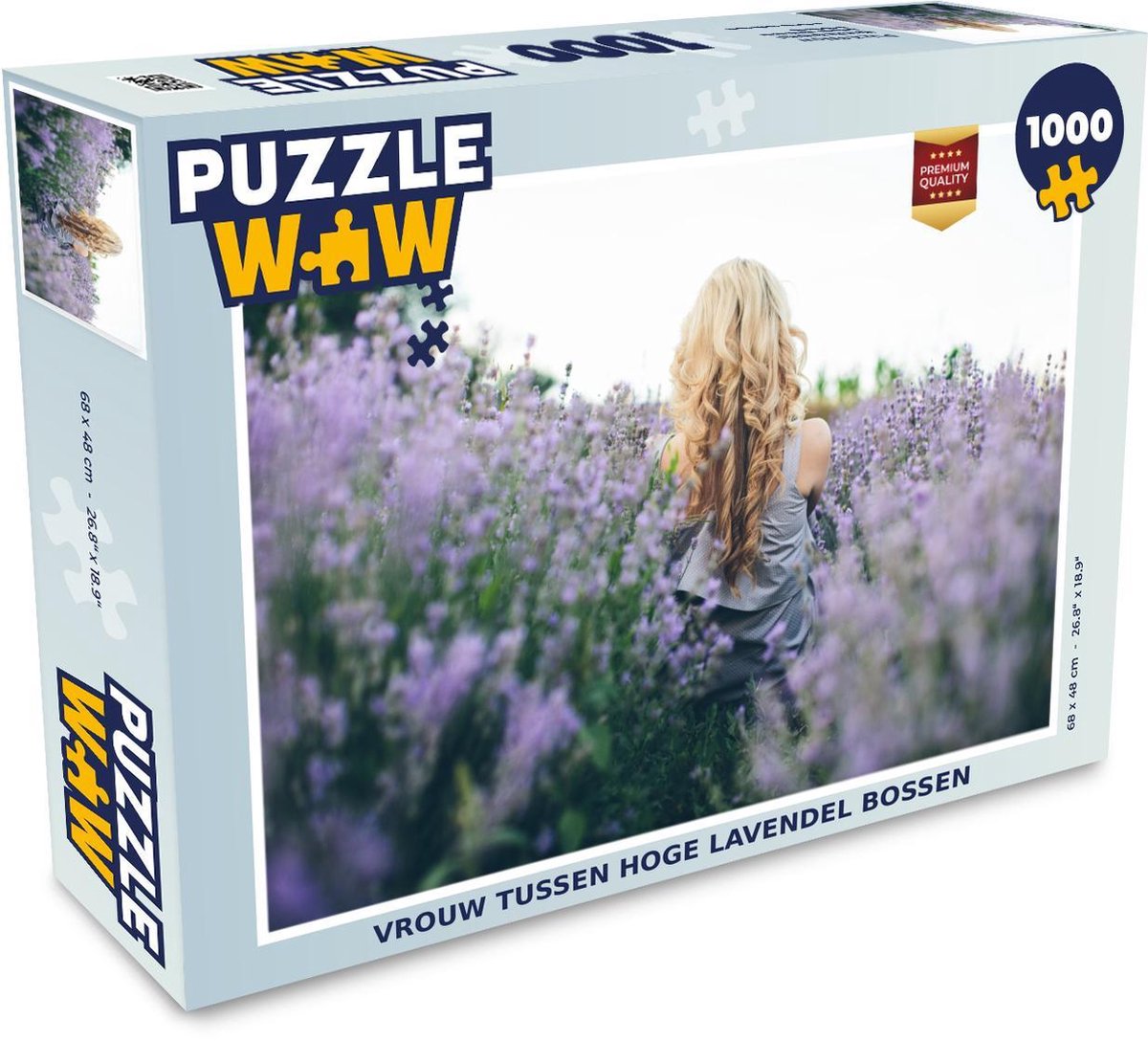 Puzzel 1000 stukjes volwassenen Mensen en lavendel 1000 stukjes - Vrouw tussen hoge lavendel bossen puzzel 1000 stukjes  - PuzzleWow heeft +100000 puzzels
