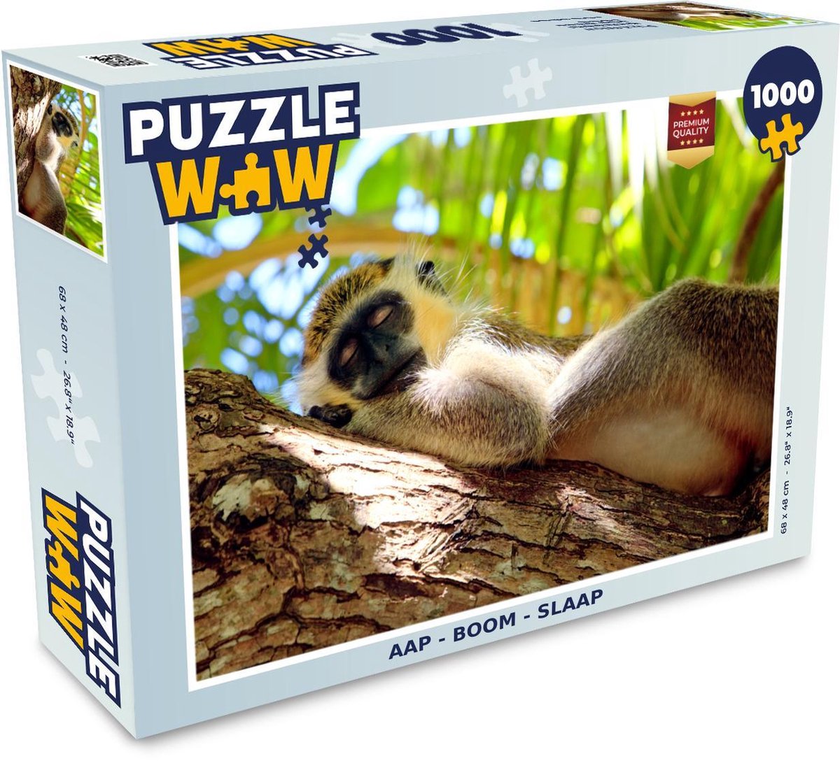 Puzzel - Puzzel 1000 stukjes volwassenen - Aap - Boom - Slaap - Legpuzzel