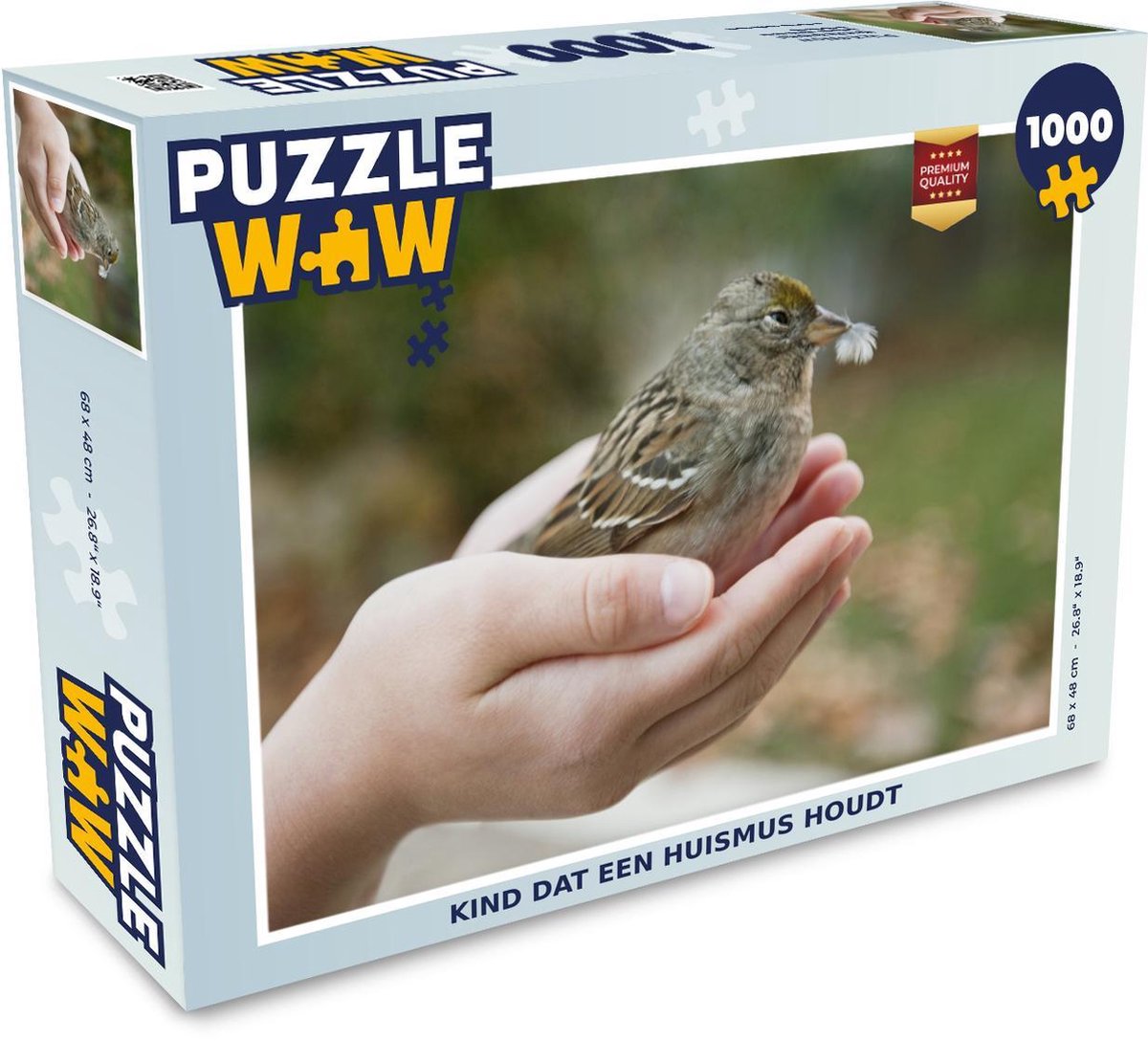 Puzzel 1000 stukjes volwassenen Huismus 1000 stukjes - Kind dat een huismus houdt  - PuzzleWow heeft +100000 puzzels