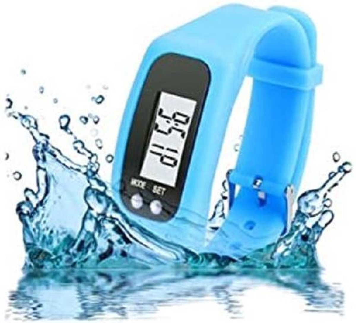 Stappenteller • Horloge • Digitaal • Digitale • LCD • Calorie • Loopafstand • Teller • Pedometer • Compact • Comfortabel • Zwart • Wit • lichtblauw • Oranje • Licht Roze • Donkerblauw • Rood • Paars • Geel • Lichtgroen • Turqouise • Cyaan