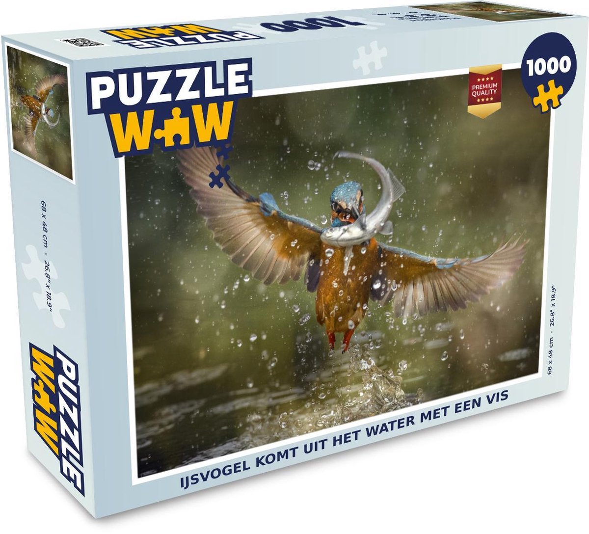 Puzzel IJsvogel - Vis - Water - Legpuzzel - Puzzel 1000 stukjes volwassenen