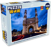 Puzzel 1000 stukjes volwassenen Hyderabad 1000 stukjes - De Charminar in het Indiase Hyderabad bij schemering  - PuzzleWow heeft +100000 puzzels