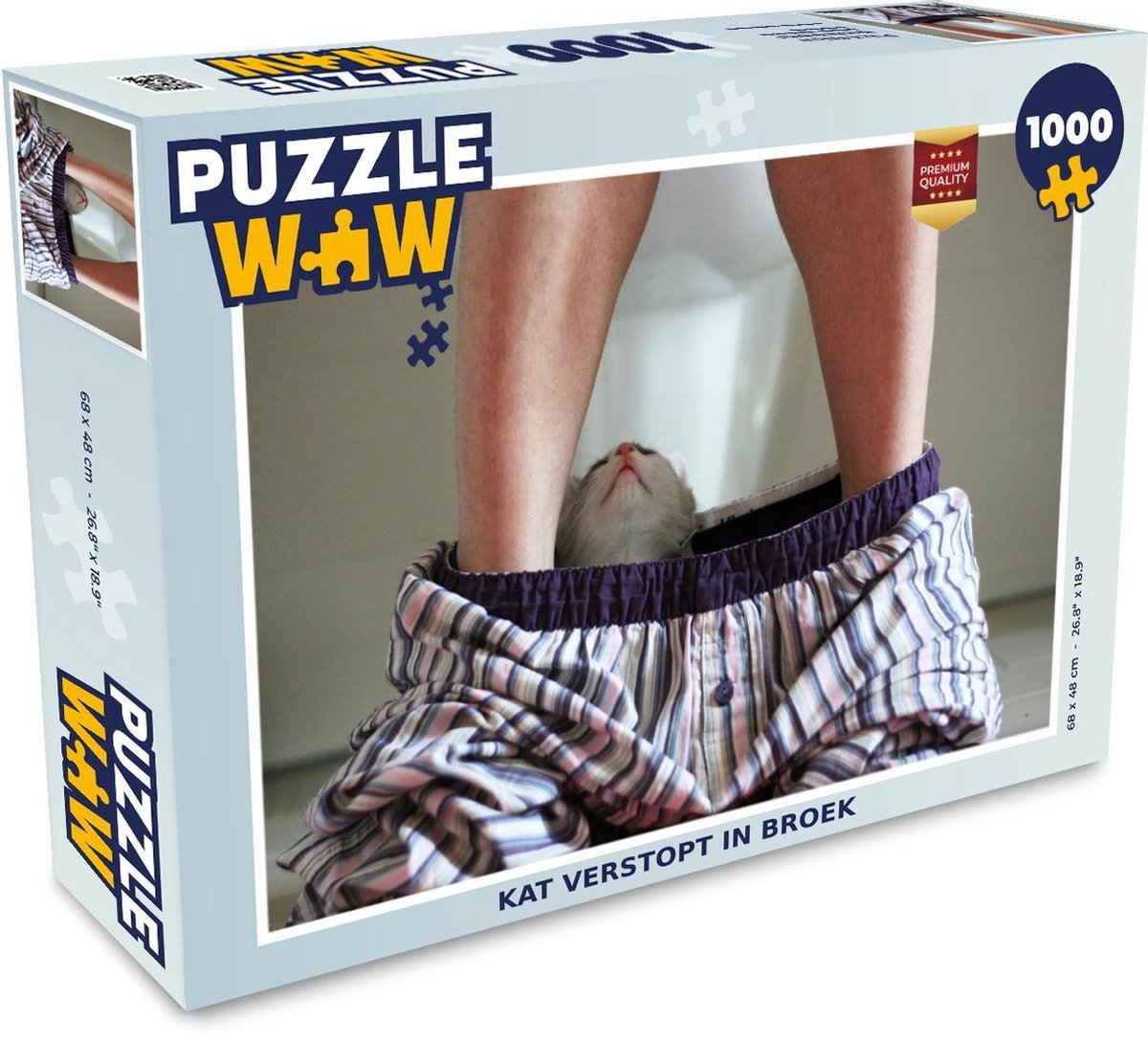 Puzzel 1000 stukjes volwassenen Katten  1000 stukjes - Kat verstopt in broek  - PuzzleWow heeft +100000 puzzels