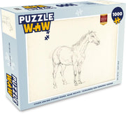 Puzzel Studie van een staand paard