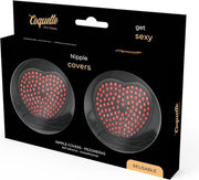 Coquette Chic Desire  Nipple Covers Heart Black / Red 