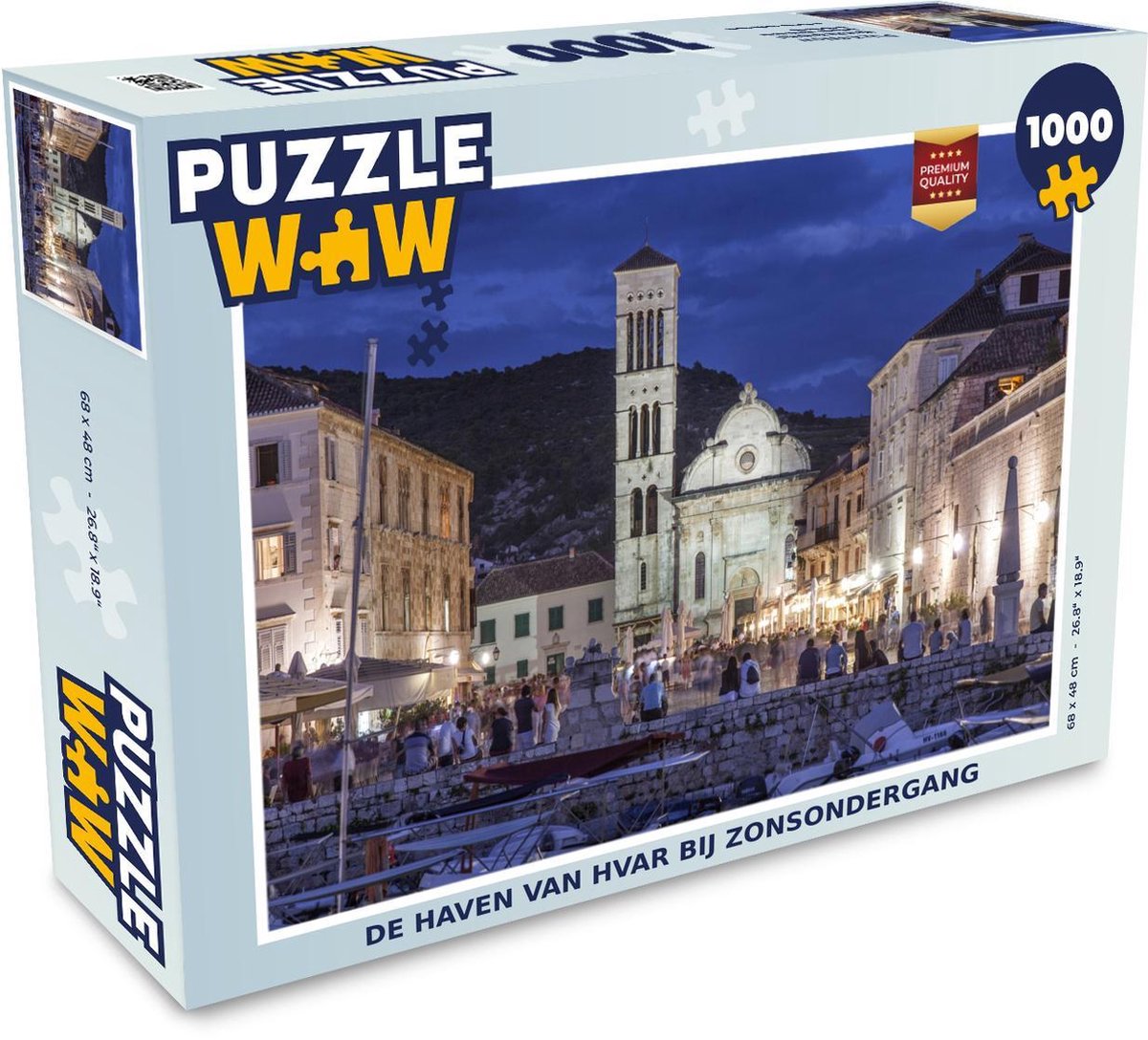 Puzzel 1000 stukjes volwassenen Hvar 1000 stukjes - De haven van Hvar bij zonsondergang puzzel 1000 stukjes  - PuzzleWow heeft +100000 puzzels
