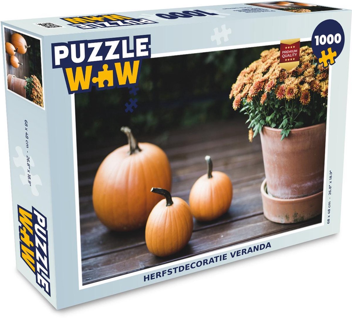 Puzzel 1000 stukjes volwassenen Herfst pompoen 1000 stukjes - Herfstdecoratie veranda  - PuzzleWow heeft +100000 puzzels