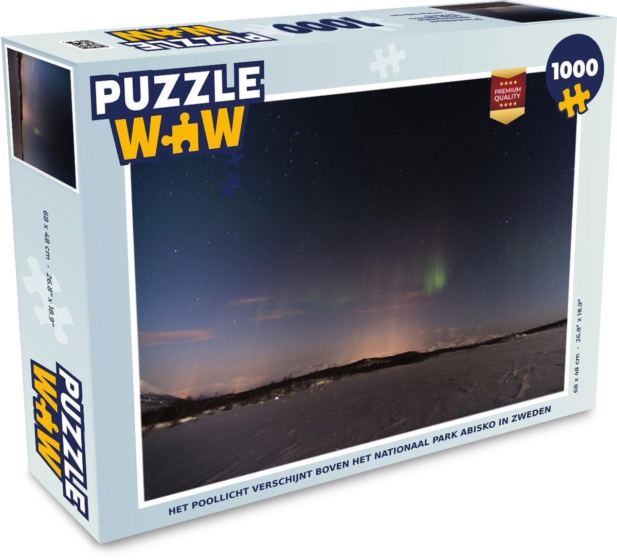 Puzzel Nationaal park Abisko 1000 stukjes - Het poollicht verschijnt boven het Nationaal park Abisko in Zweden