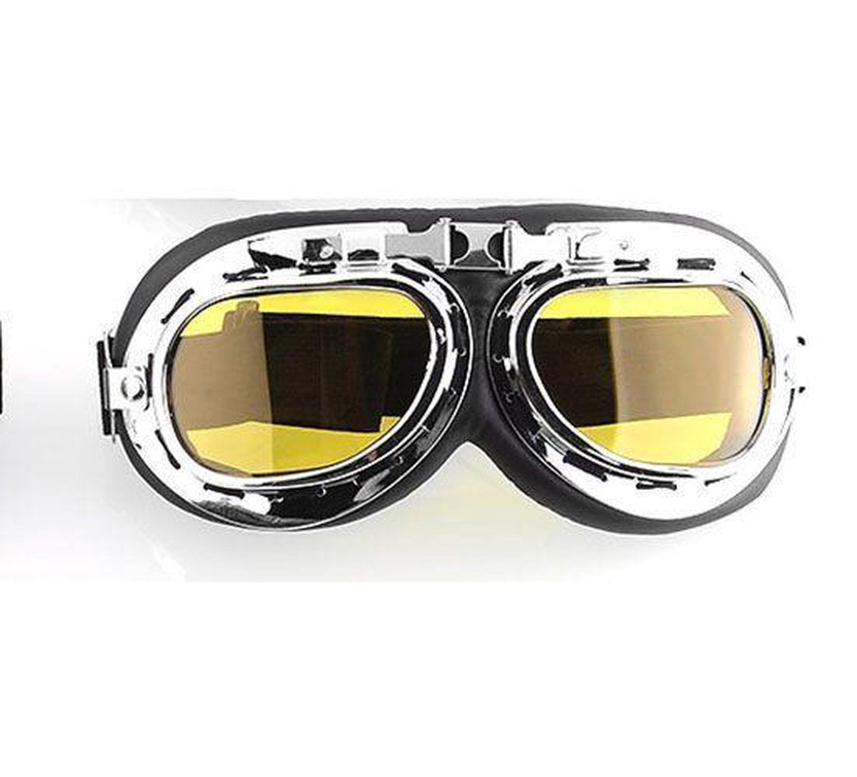 CRG chrome motorbril - geel glas