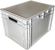 Plastic Krat met grijpopening en deksel 40x30x27 cm Eurobox Eurokrat Stapelbak
