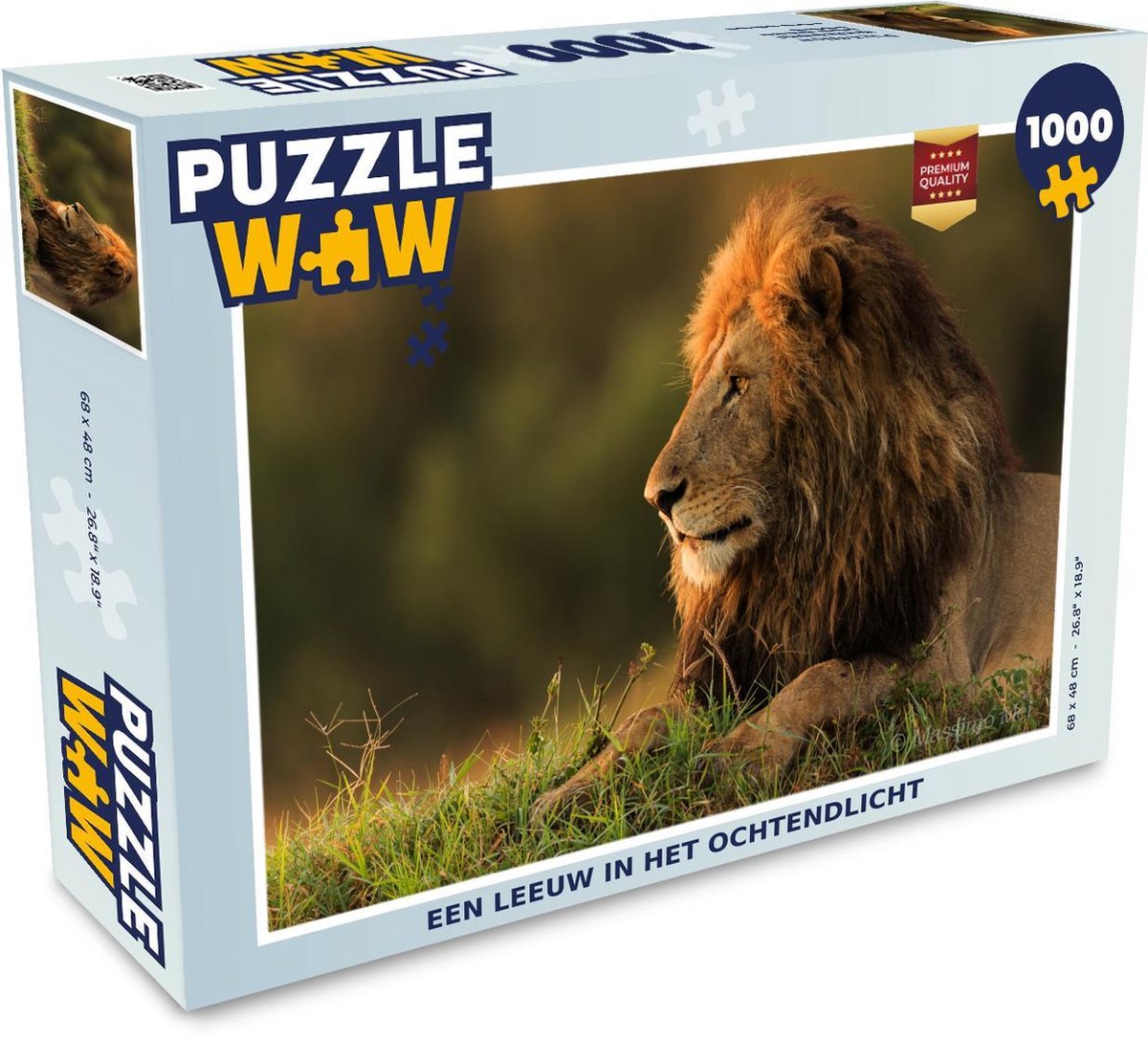 Puzzel 1000 stukjes volwassenen Leeuw - nieuw 1000 stukjes - Een leeuw in het ochtendlicht puzzel 1000 stukjes  - PuzzleWow heeft +100000 puzzels