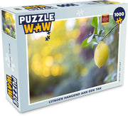 Puzzel 1000 stukjes volwassenen Citroen boom 1000 stukjes - citroen hangend aan een tak  - PuzzleWow heeft +100000 puzzels