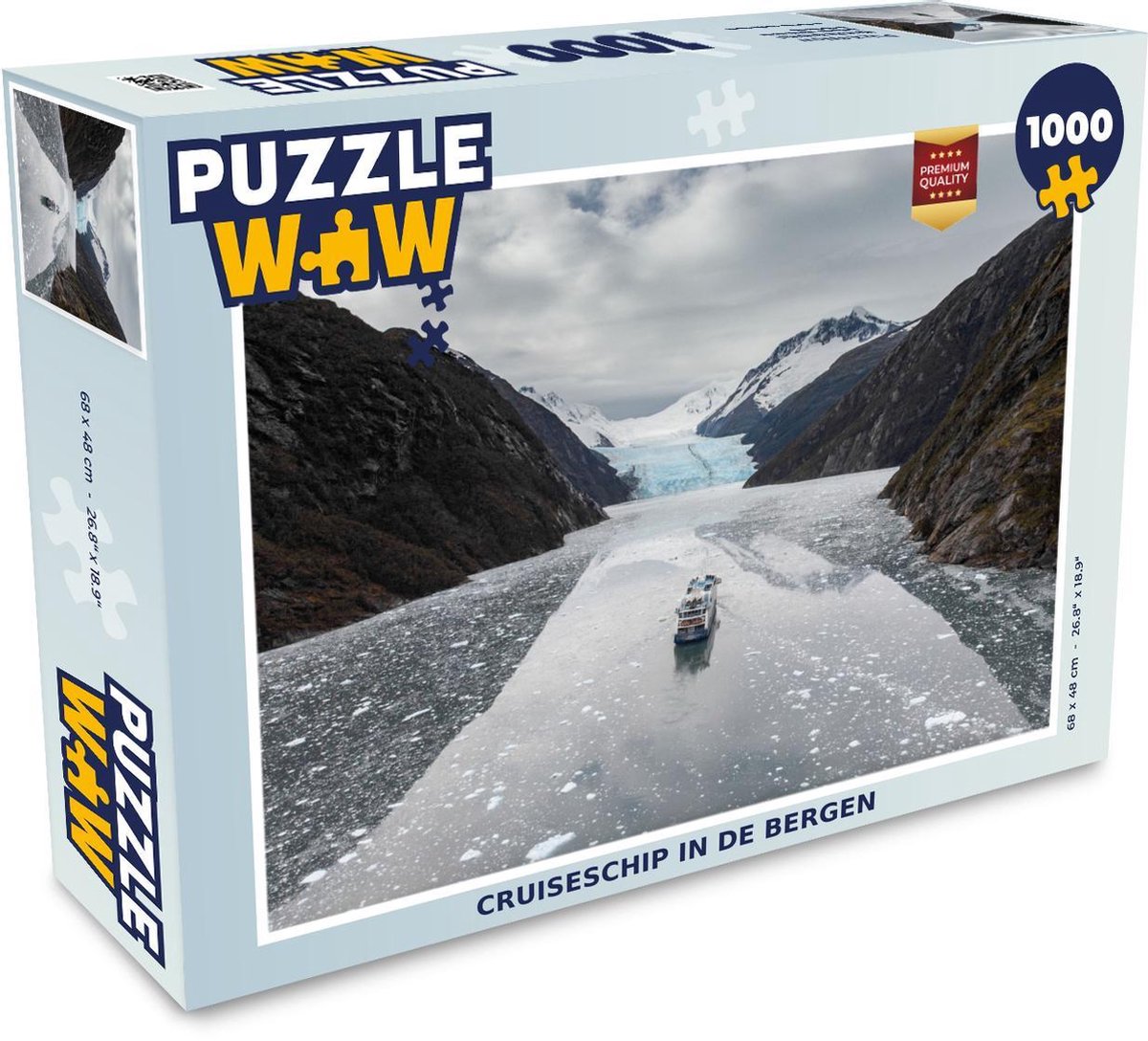 Puzzel 1000 stukjes volwassenen Vogelperspectief Chili 1000 stukjes - Cruiseschip in de bergen  - PuzzleWow heeft +100000 puzzels