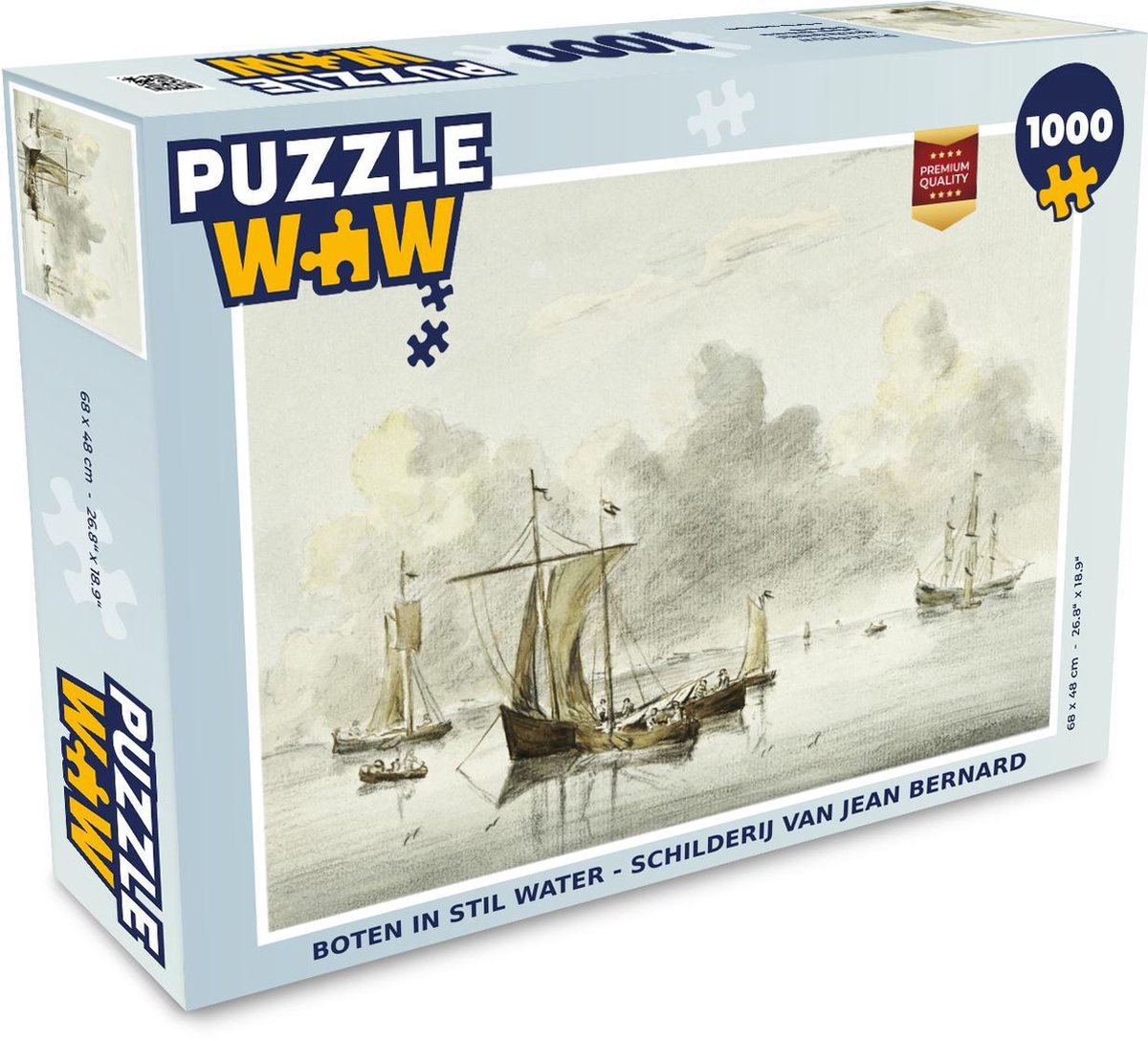 Puzzel - Puzzel 1000 stukjes volwassenen - Boten in stil water - schilderij van Jean Bernard - Legpuzzel