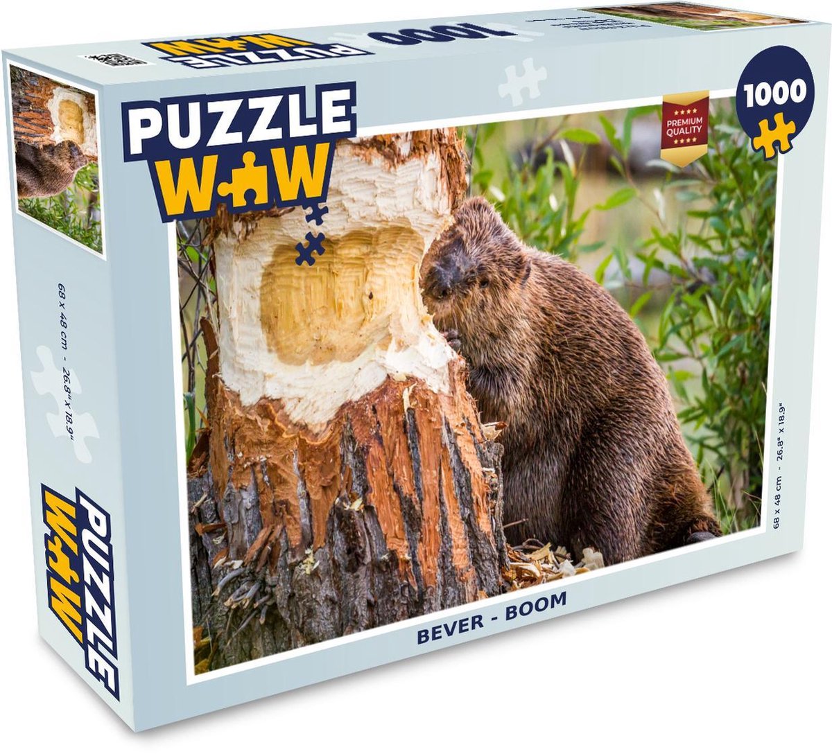 Puzzel - Puzzel 1000 stukjes volwassenen - Bever - Boom - Legpuzzel