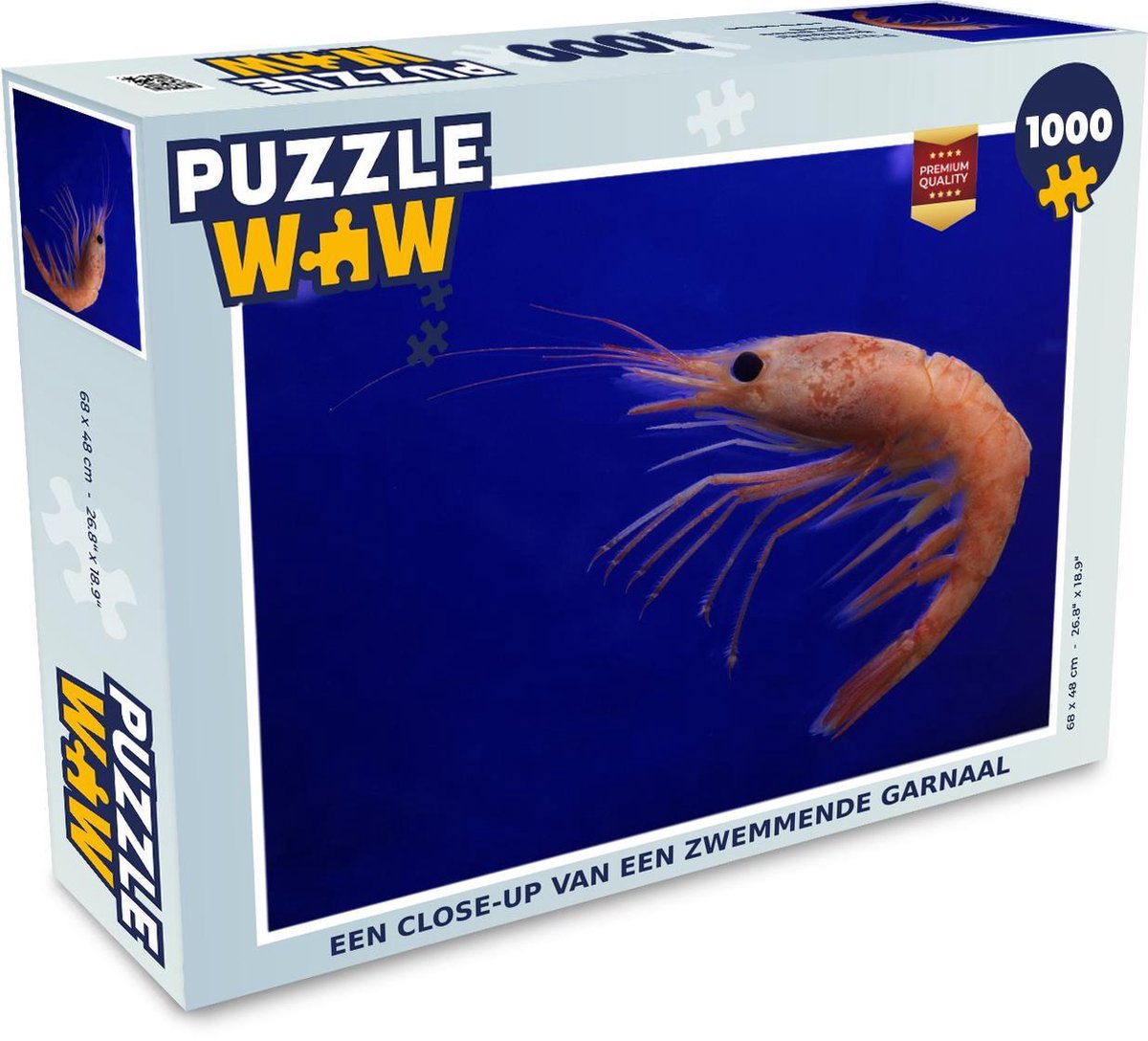 Puzzel Garnaal 1000 stukjes - Een close-up van een zwemmende garnaal