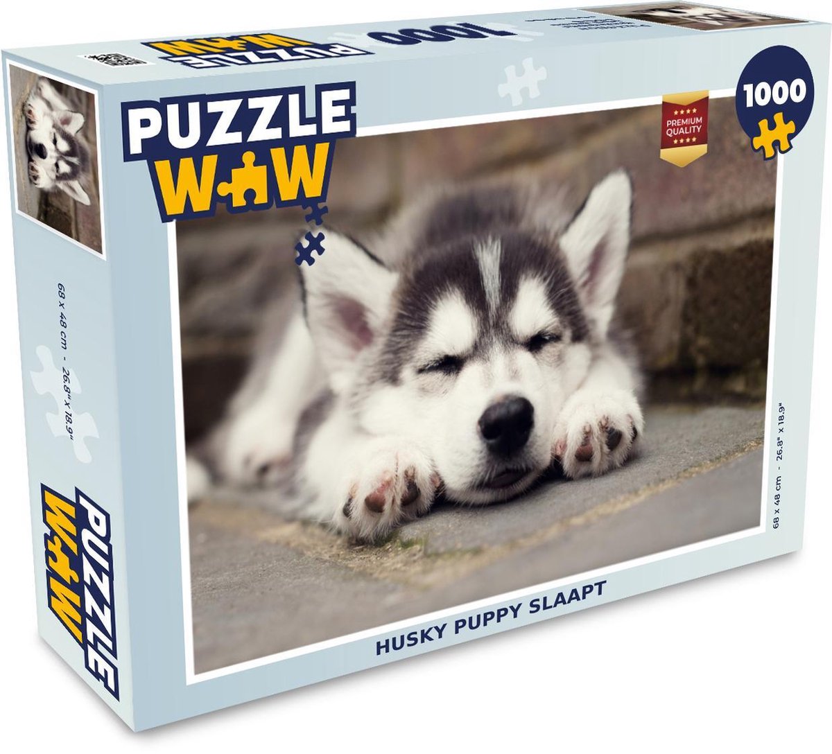 Puzzel 1000 stukjes volwassenen Husky puppy 1000 stukjes - Husky puppy slaapt  - PuzzleWow heeft +100000 puzzels