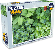 Puzzel - Puzzel 1000 stukjes volwassenen - Basilicum plant bij verschillende planten - Legpuzzel