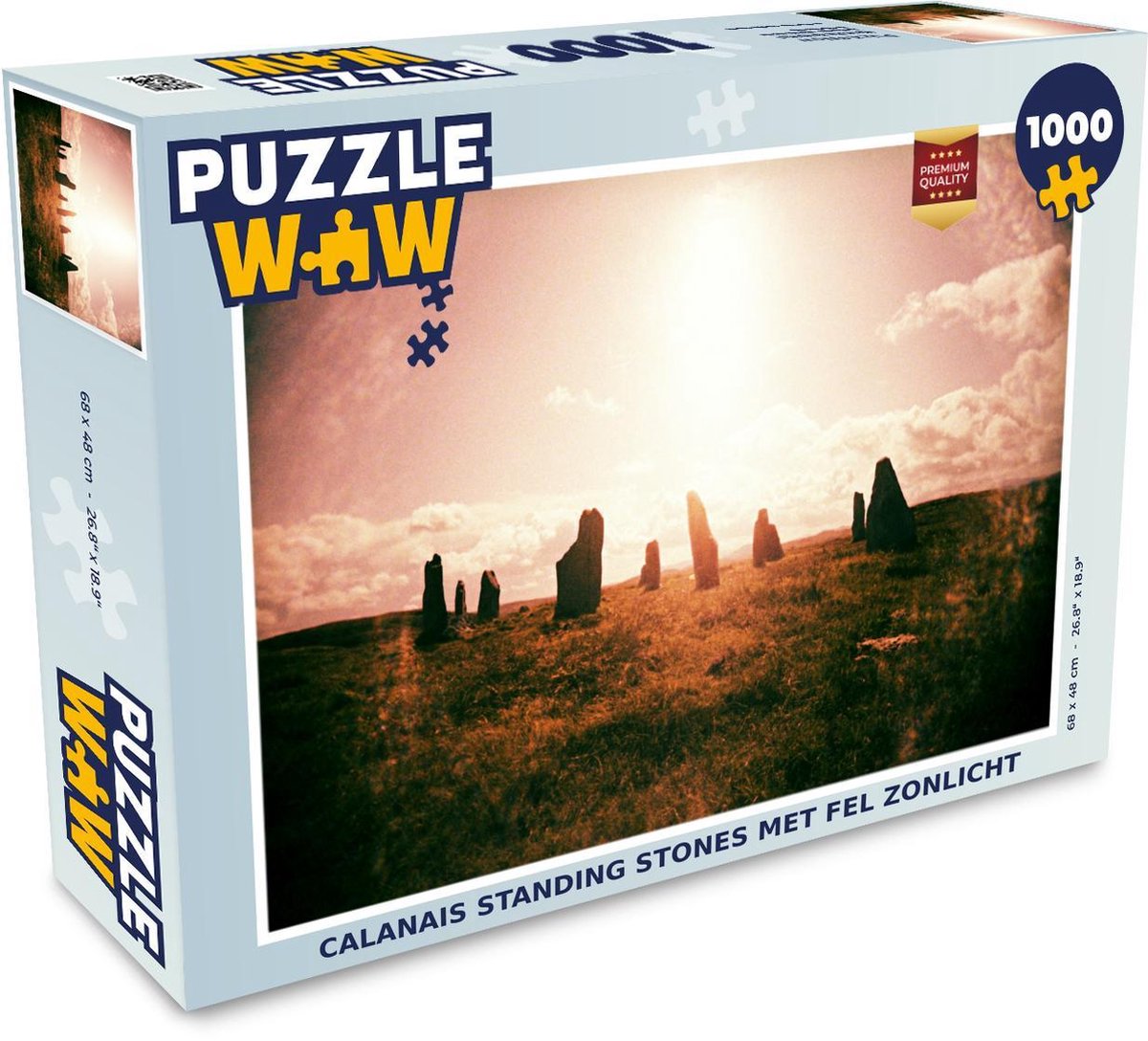 Puzzel 1000 stukjes volwassenen Calanais standing Stones 1000 stukjes - Calanais standing stones met fel zonlicht  - PuzzleWow heeft +100000 puzzels