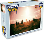Puzzel 1000 stukjes volwassenen Calanais standing Stones 1000 stukjes - Calanais standing stones met fel zonlicht  - PuzzleWow heeft +100000 puzzels