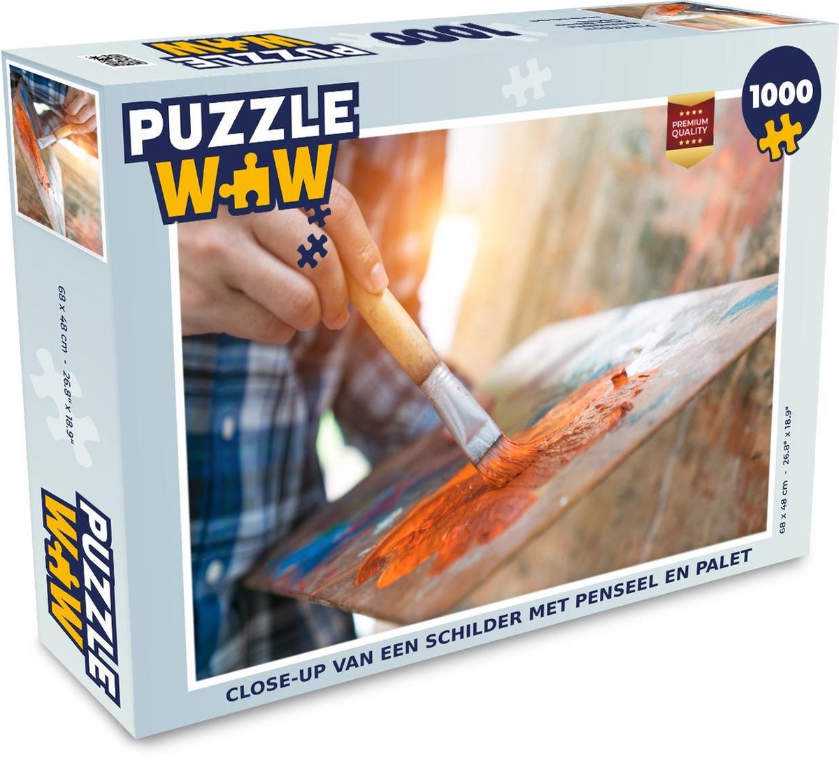 Puzzel Kunst 1000 stukjes - Close-up van een schilder met penseel en palet