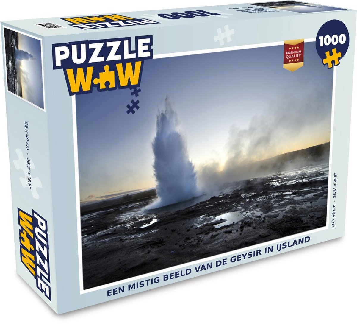 Puzzel 1000 stukjes volwassenen Geysir 1000 stukjes - Een mistig beeld van de Geysir in IJsland  - PuzzleWow heeft +100000 puzzels