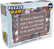 Puzzel - Puzzel 1000 stukjes volwassenen - Bloemen - Spreuken - Roze - Legpuzzel