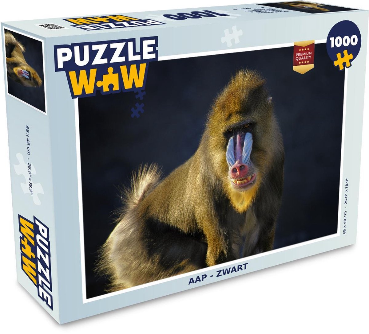 Puzzel - Puzzel 1000 stukjes volwassenen - Aap - Zwart - Legpuzzel