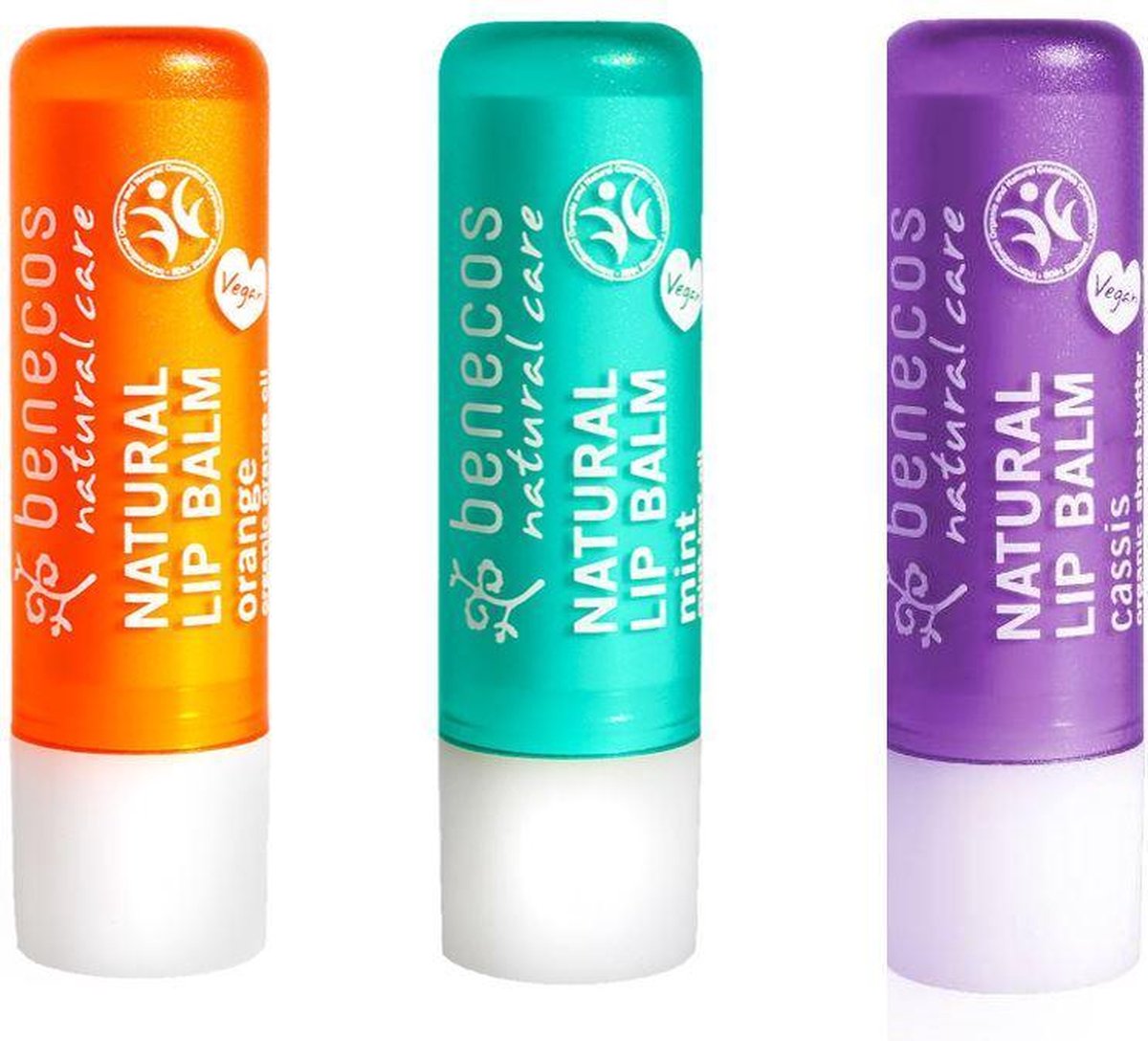 Benecos Natural Vegan Lipbalm - set 3 stuks - Orange-Mint-Cassis