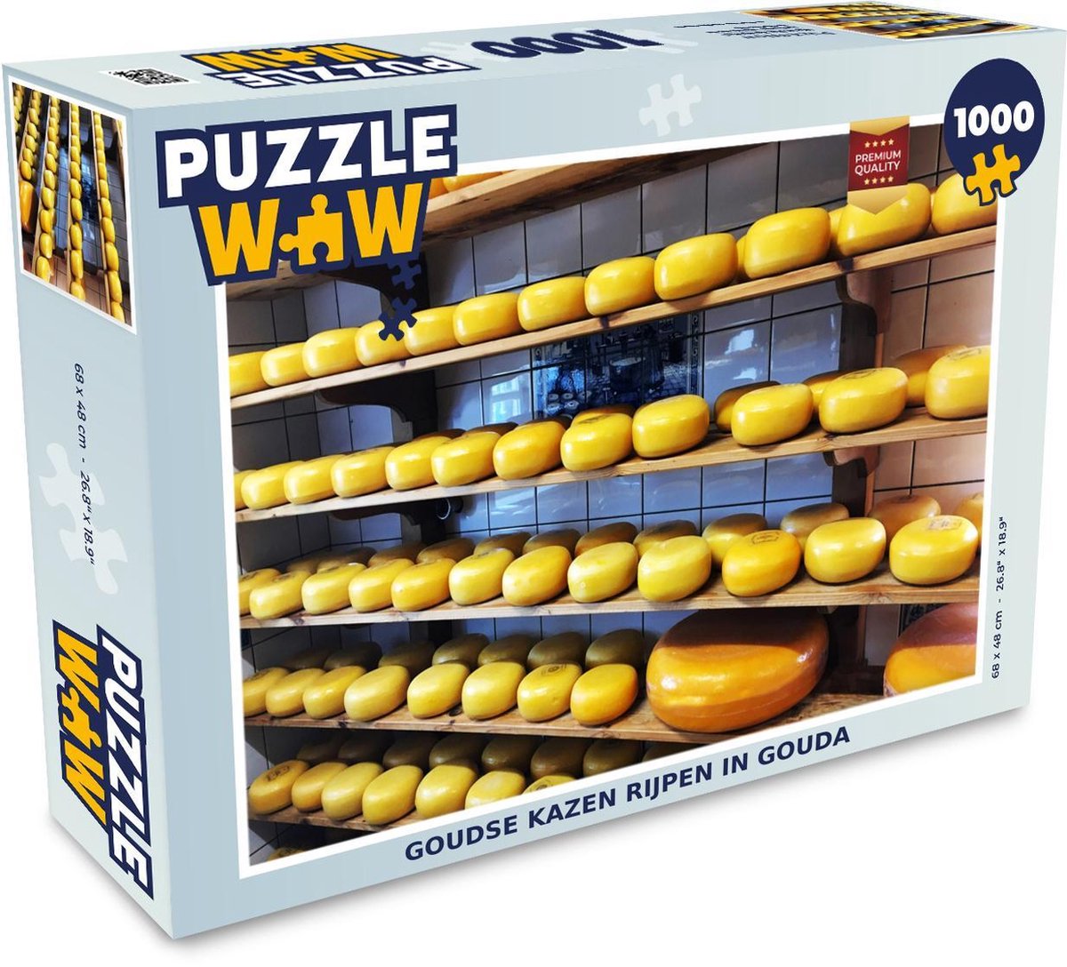 Puzzel 1000 stukjes volwassenen Gouda 1000 stukjes - Goudse kazen rijpen in Gouda  - PuzzleWow heeft +100000 puzzels