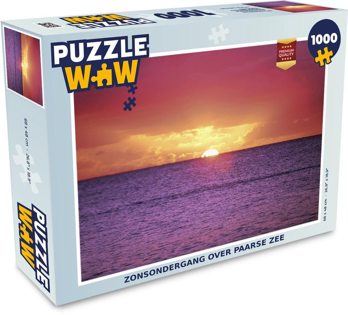 Puzzel 1000 stukjes volwassenen Zonsondergang 1000 stukjes - Zonsondergang over paarse zee  - PuzzleWow heeft +100000 puzzels
