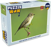 Puzzel 1000 stukjes volwassenen Tjiftjaf 1000 stukjes - Een tjiftjaf op een klein takje  - PuzzleWow heeft +100000 puzzels