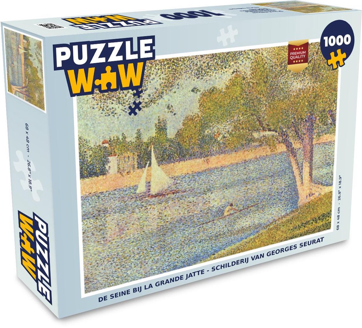Puzzel 1000 stukjes volwassenen George Seurat 1000 stukjes - De Seine bij La Grande Jatte - Schilderij van Georges Seurat puzzel 1000 stukjes  - PuzzleWow heeft +100000 puzzels