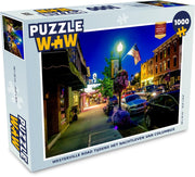Puzzel 1000 stukjes volwassenen Columbus 1000 stukjes - Westerville Road tijdens het nachtleven van Columbus  - PuzzleWow heeft +100000 puzzels