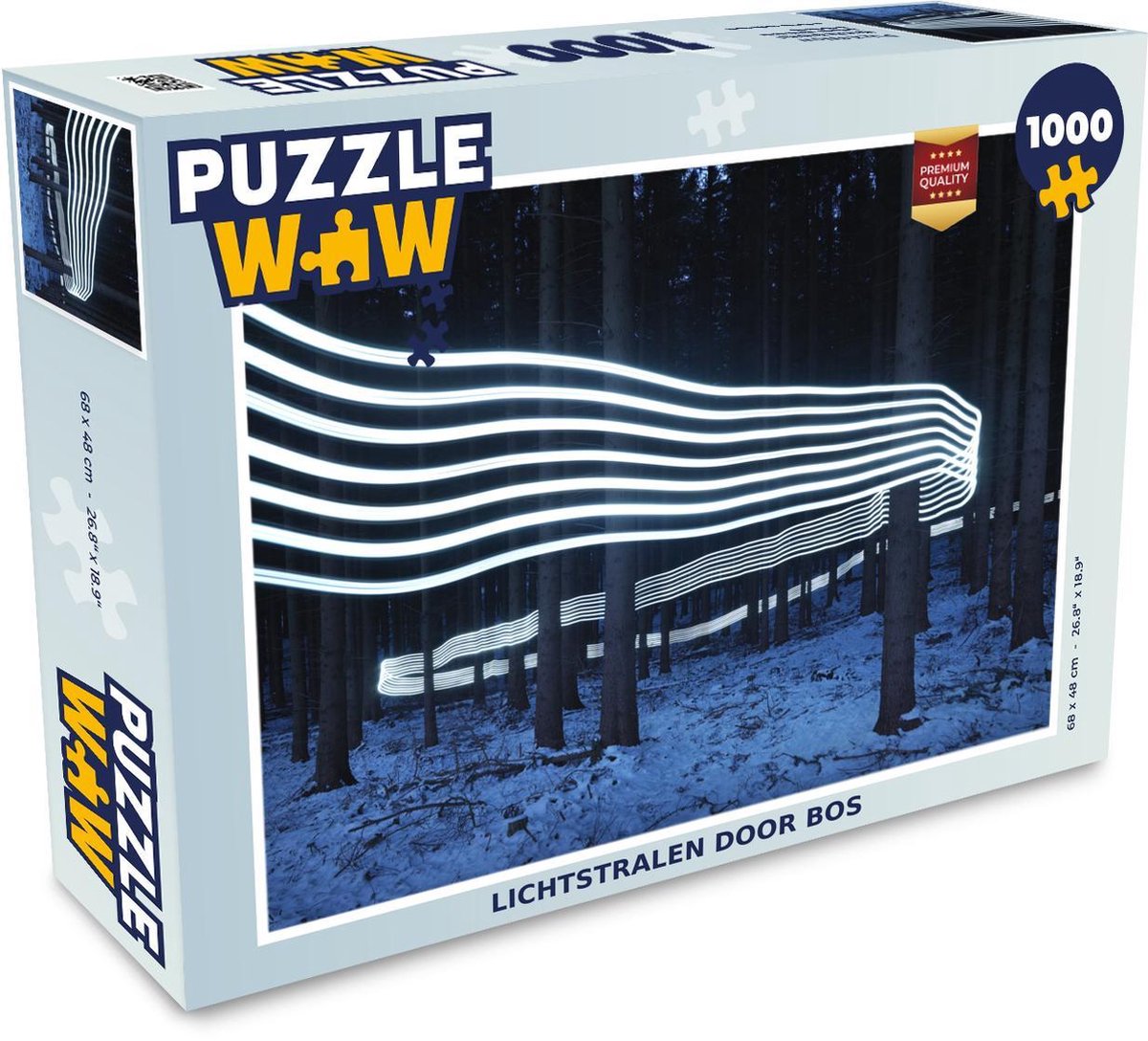 Puzzel 1000 stukjes volwassenen Abstracte Lichtstralen 1000 stukjes - Lichtstralen door bos  - PuzzleWow heeft +100000 puzzels