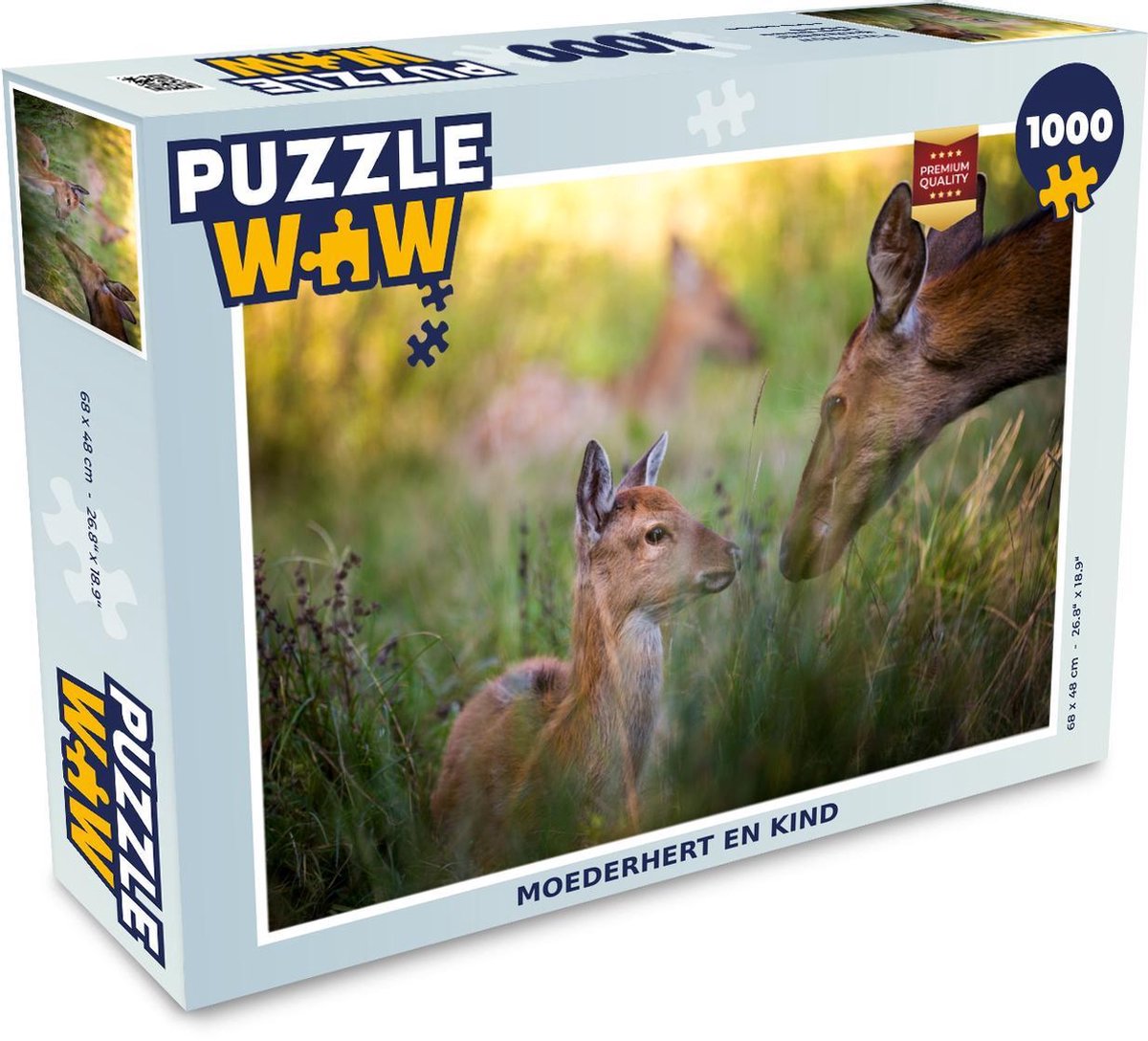 Puzzel 1000 stukjes volwassenen Bosleven 1000 stukjes - Moederhert en kind  - PuzzleWow heeft +100000 puzzels